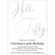Hello Fifty Foil Birthday Invitations Image 9 of 9
